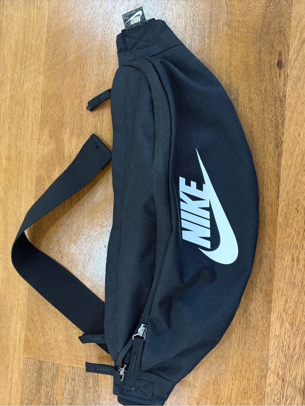 Nike Black Waist Pack with White Swoosh